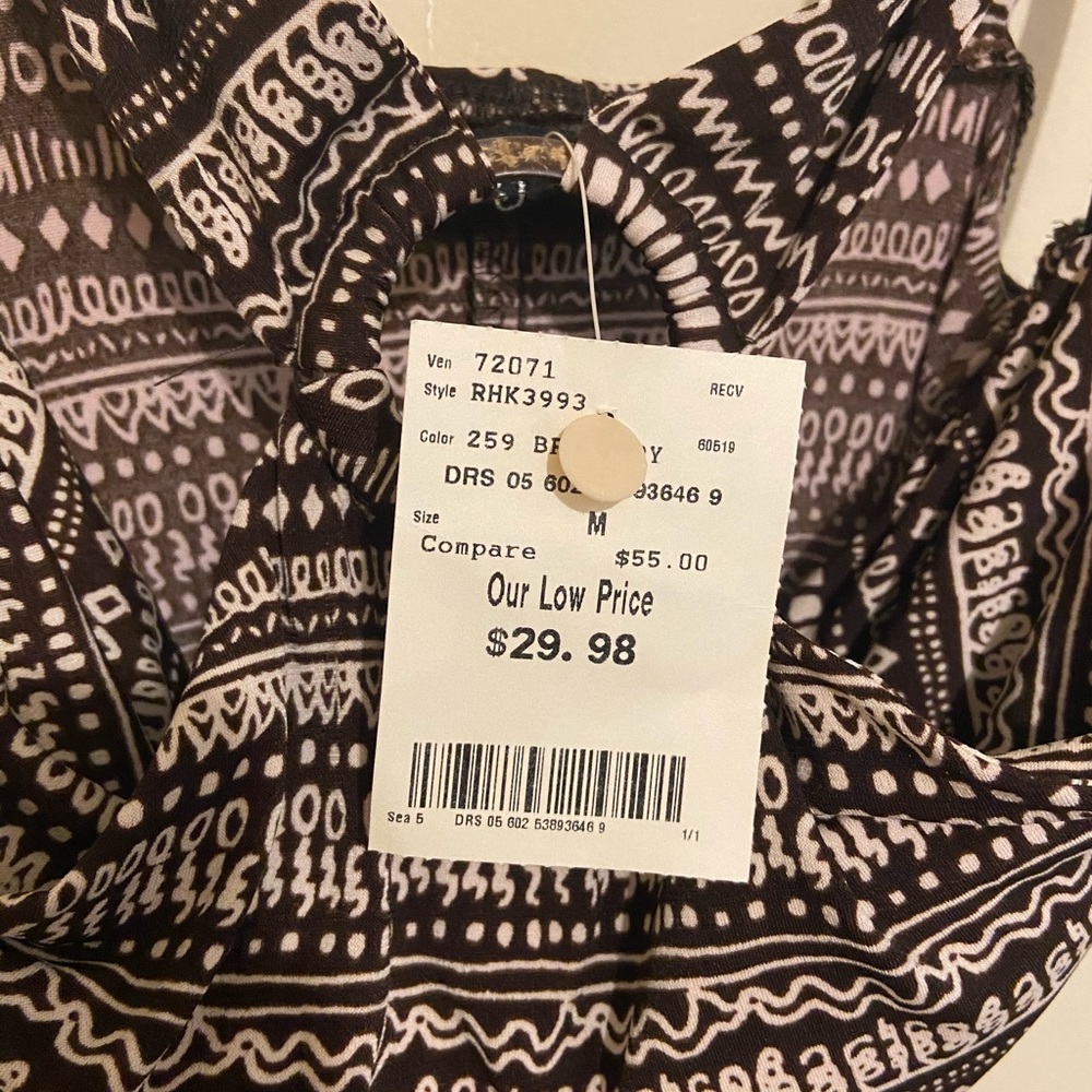 Ruby Rox Brown Patterned Dress NWT - Picture 5 of 7